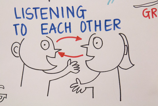Participants at Experience Engagement asked: How can journalists do a better job listening to their communities? Photo by Emmalee McDonald.